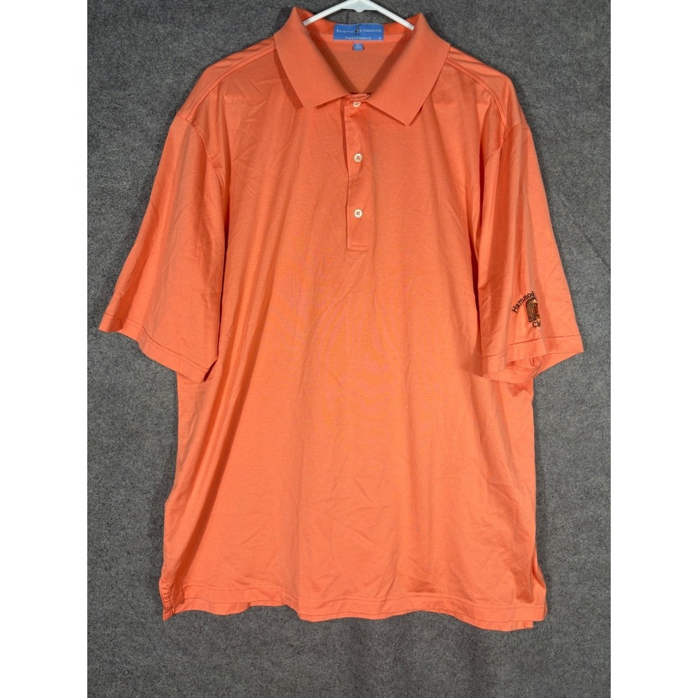 Fairway & Greene Mens XL Orange Hammock Dunes Club Pureformance Golf Polo Shirt